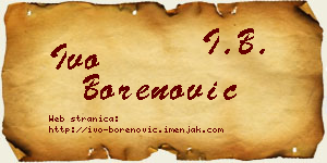 Ivo Borenović vizit kartica